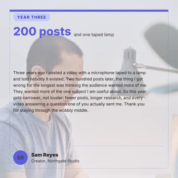 Milestone letter: a 1:1 founder note card template for Facebook