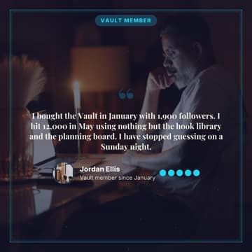 Customer testimonial: a 1:1 quote card template for Facebook