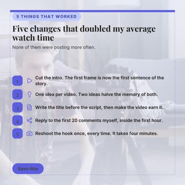 What moved the numbers: a 1:1 tips list card template for Facebook