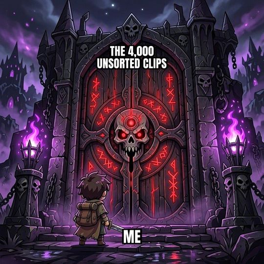 Final Boss Door meme: Me / The 4,000 unsorted clips