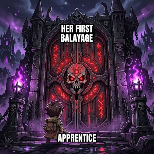 Final Boss Door meme: Apprentice / Her first balayage