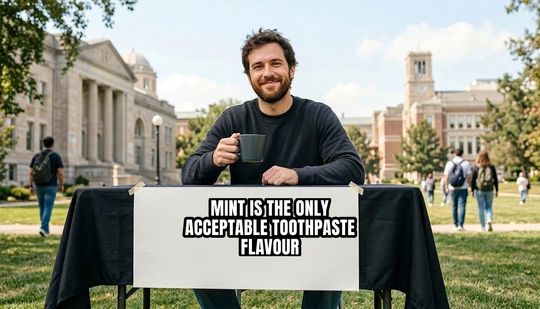 Change My Mind meme: Mint is the only acceptable toothpaste flavour