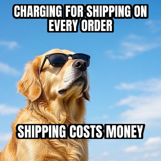 Deal With It meme: Charging for shipping on every order / Shipping costs money