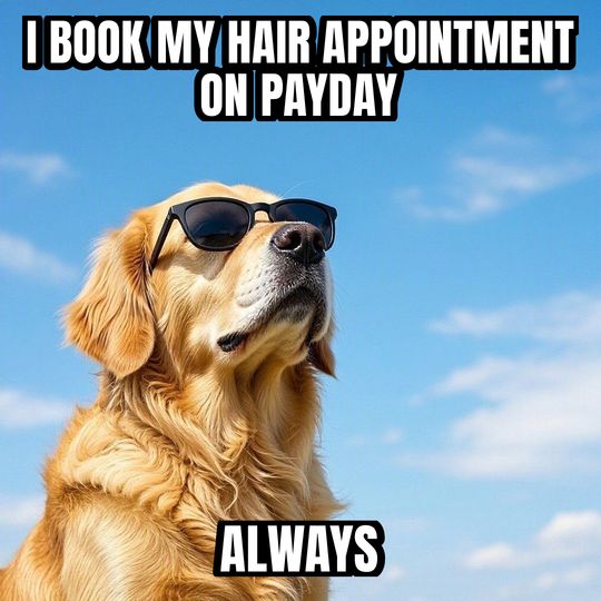 Deal With It meme: I book my hair appointment on payday / Always