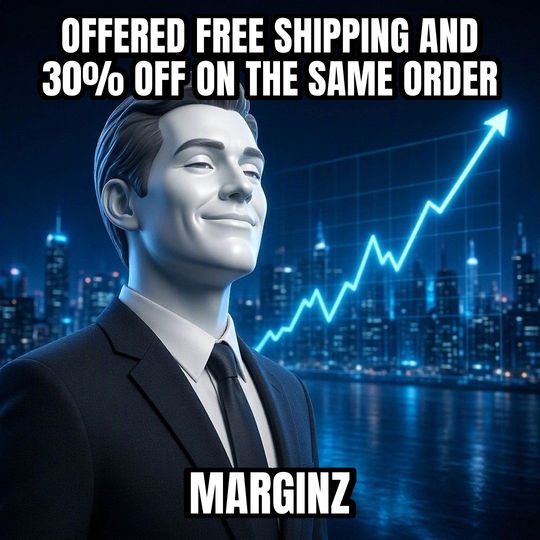 Stonks meme: Offered free shipping and 30% off on the same order / MARGINZ