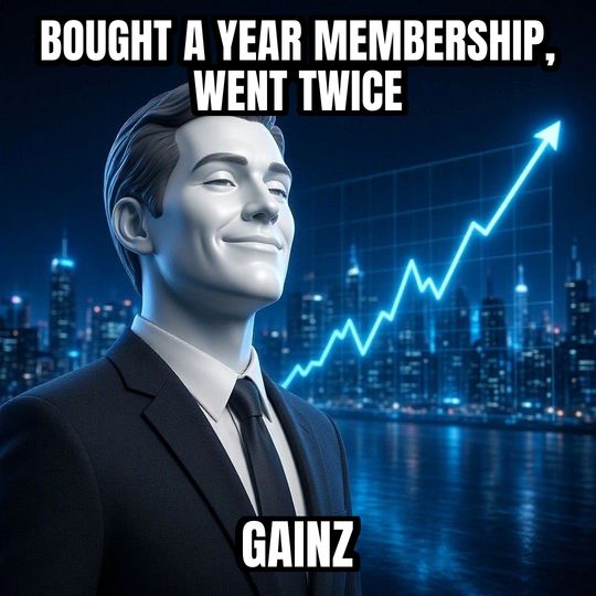 Stonks meme: Bought a year membership, went twice / Gainz