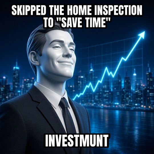 Stonks meme: Skipped the home inspection to "save time" / Investmunt