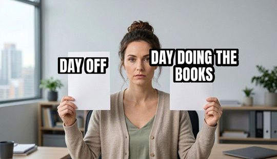 They’re the Same Picture meme: Day off / Day doing the books