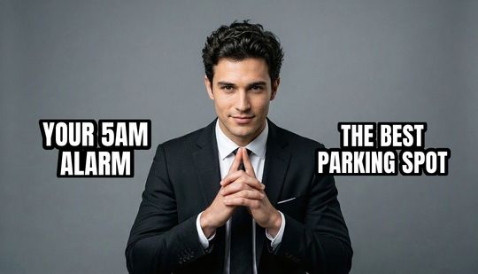 Trade Offer meme: Your 5am alarm / The best parking spot