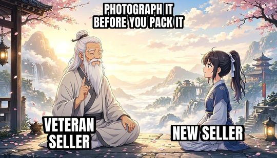 Wise Old Master meme: Veteran seller / New seller / Photograph it before you pack it